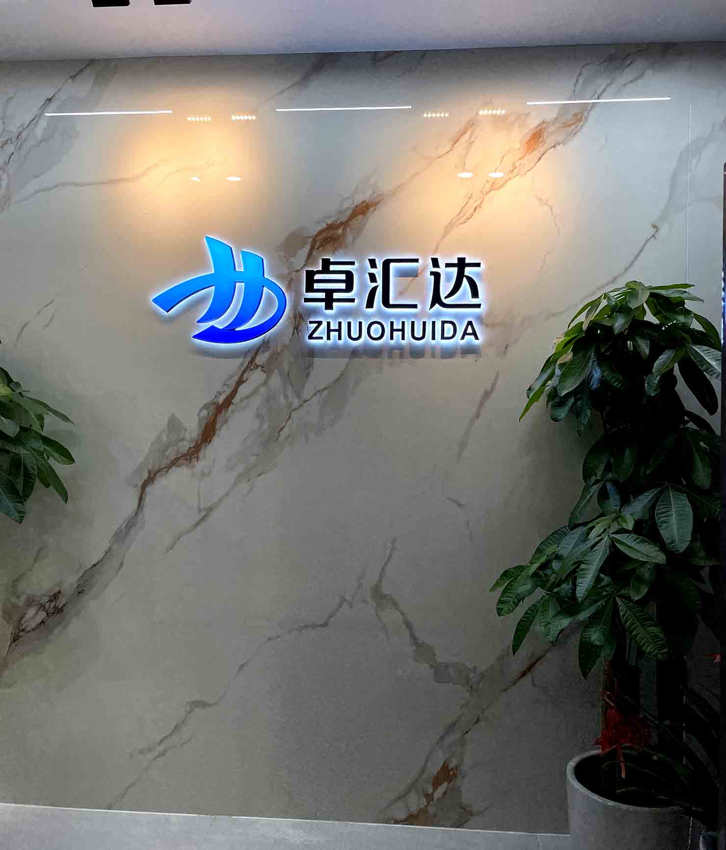 公司背景背发光字
